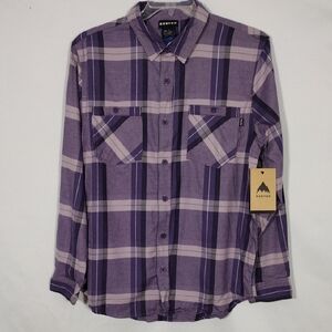 NWT Burton Elderberry Sparse Plaid Favorite Flannel Long Sleeve Mens Size Medium